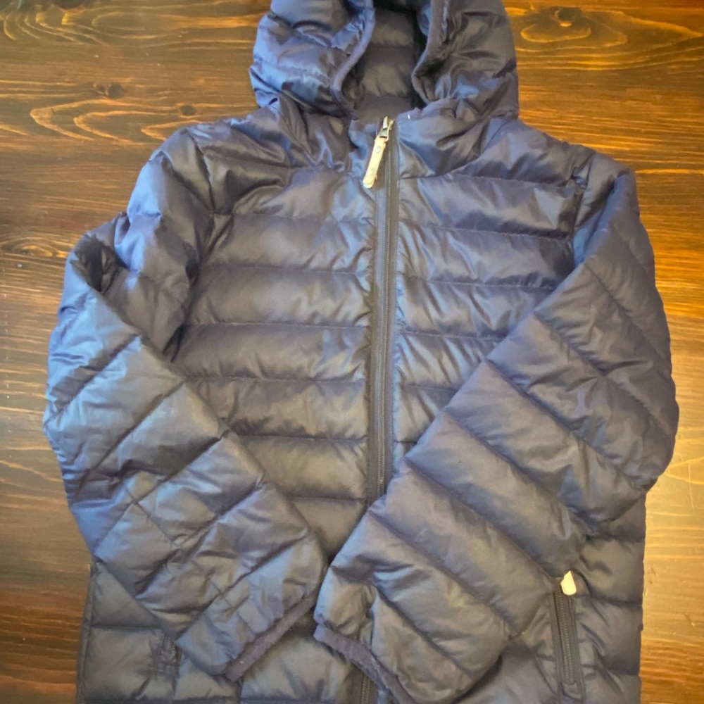 Hanna Andersson Blue Puffer Jacket with Hood